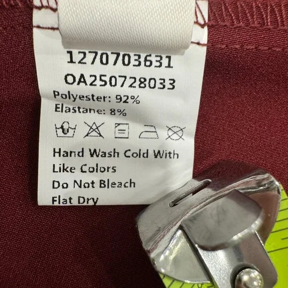 Commense Cap Sleeved Keyhole Neckline Flared Burgundy Midi Dress NWT, Size M - Picture 14 of 16